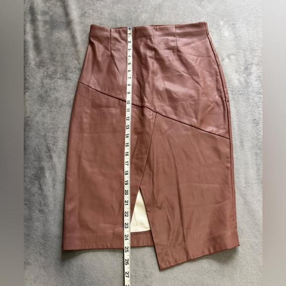 Dynamite Vegan Leather Mini Skirt, Brown, Size M - Picture 6 of 11